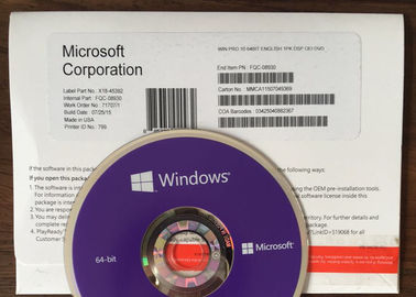 4 GB pamięci Klucz produktu Windows 10 Pro 64-bitowy dysk aktywacyjny DVD i certyfikat COA