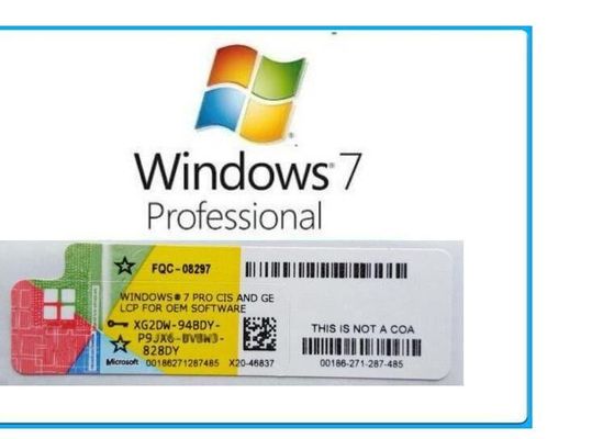 X16 Niebieska naklejka na system Windows 7 Pro X20 Oem Key COA Sticker