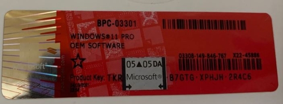 Wielojęzyczny klucz aktywacyjny Windows 11 Pro Wygraj 11 Pro Coa Sticker