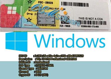 Globalny aktywny Windows 10 Key Code, Windows Coa Sticker Pro Home Key Version