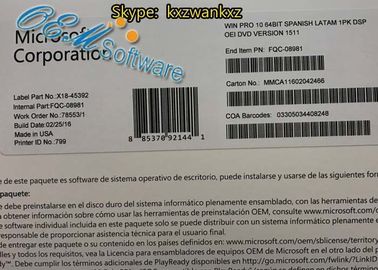 Język hiszpański Windows Windows Pro Oem Key Retail Activation Key Box