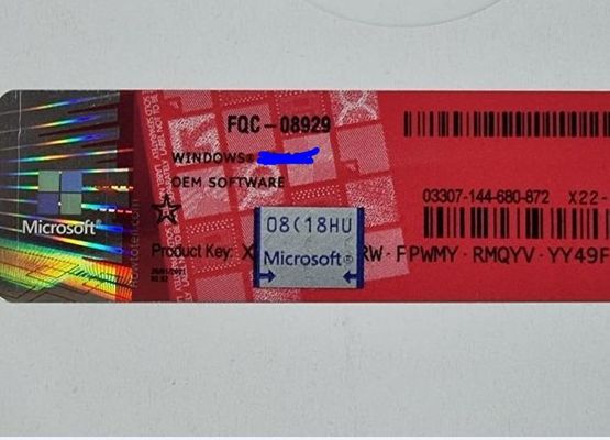 Oem Retail Key Windows 10 Coa Sticker z aktywacją online Scratch