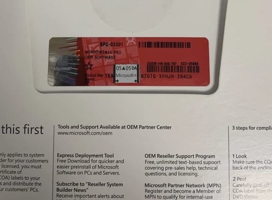 Coa Sticker Dvd Box Klucz aktywacyjny Windows 11 Detal OEM