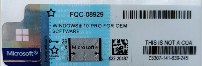 Klucz OEM do naklejki Windows 10 Coa z licencją detaliczną Scratch Online Activation